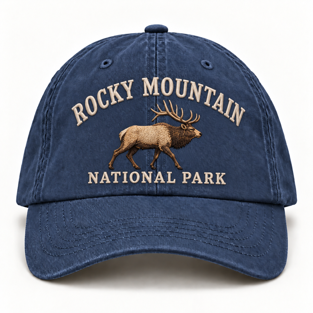 Rocky Mountain National Park Wild Animal Embroidered Hat