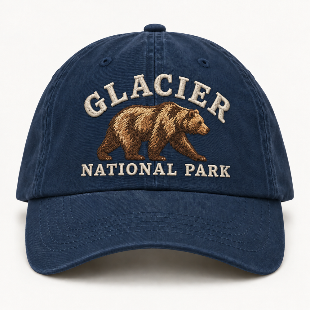Glacier National Park Wild Animal Embroidered Hat