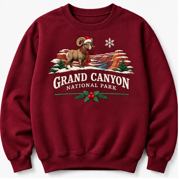 Grand Canyon National Park Embroidered Christmas NP Sweatshirt