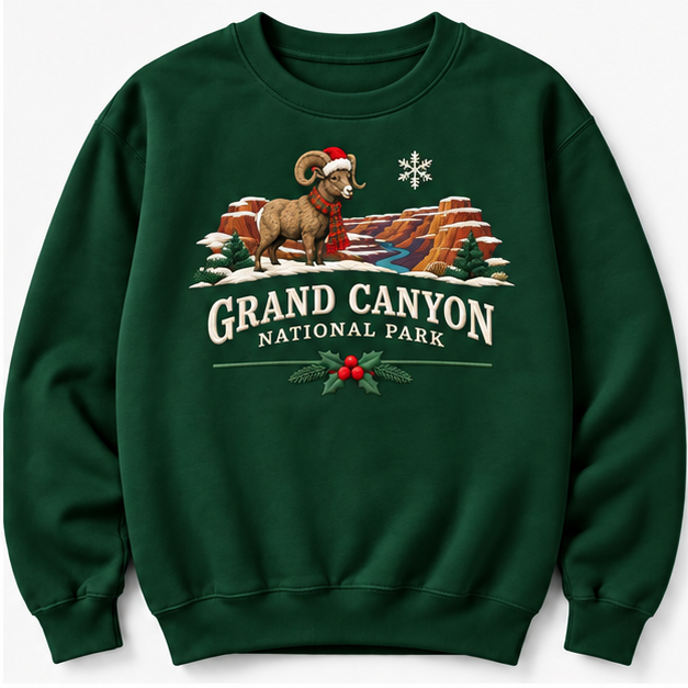 Grand Canyon National Park Embroidered Christmas NP Sweatshirt