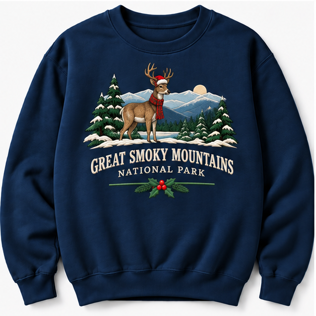 Great Smoky Mountains National Park Embroidered Christmas NP Sweatshirt