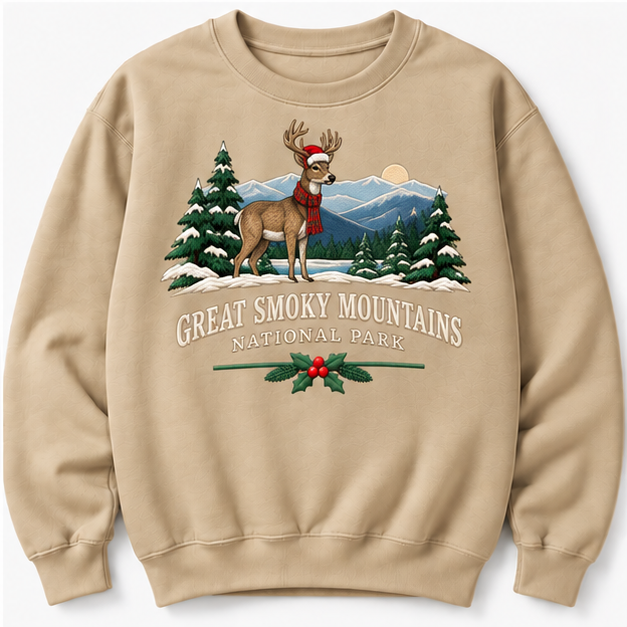 Great Smoky Mountains National Park Embroidered Christmas NP Sweatshirt