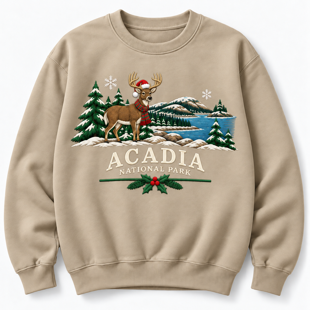 Acadia National Park Embroidered Christmas NP Sweatshirt