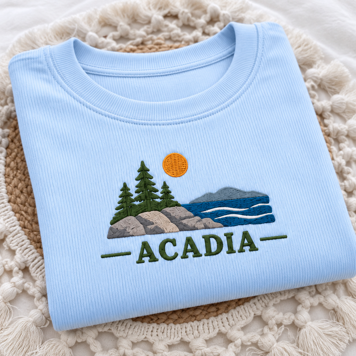 Acadia National Park Cropped Baby Tee - Light Blue - photo 1