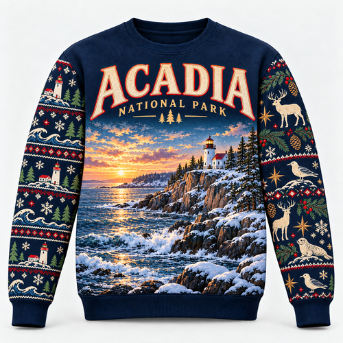 Acadia National Park Christmas Sweatshirt - photo 1