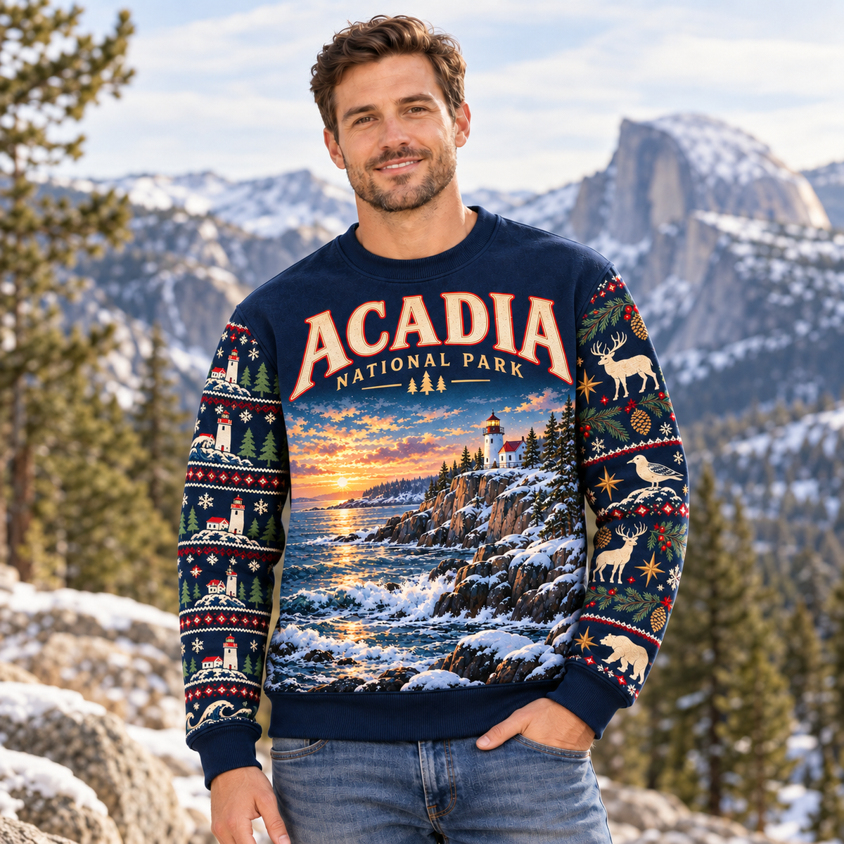 Acadia National Park Christmas Sweatshirt - photo 2