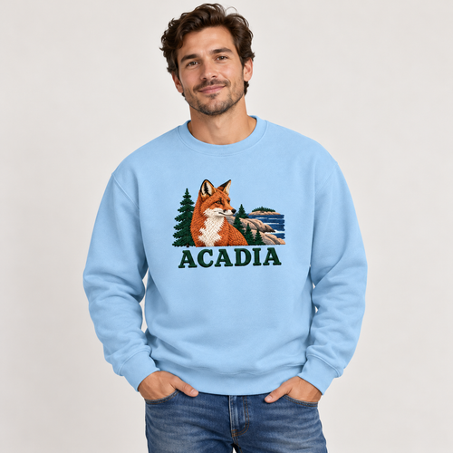 Acadia National Park Embroidered Red Fox Sweatshirt - photo 1