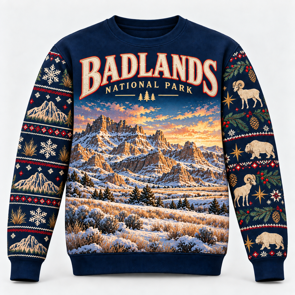 Badlands National Park Christmas Sweatshirt