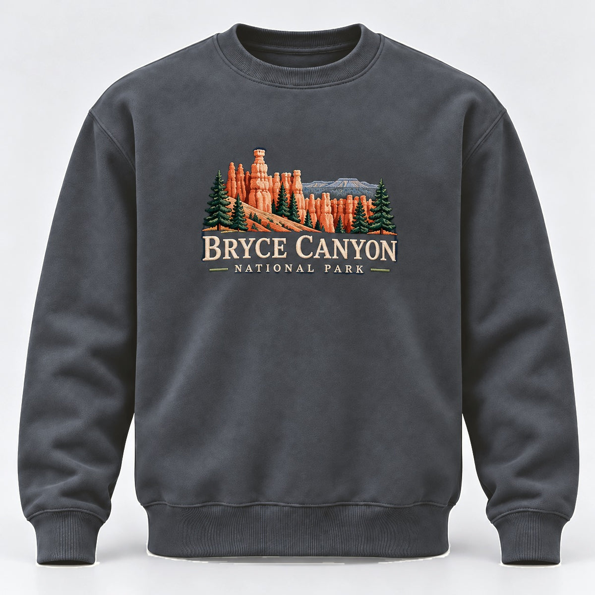 Bryce Canyon National Park Embroidered Sweatshirt - Dark Heather