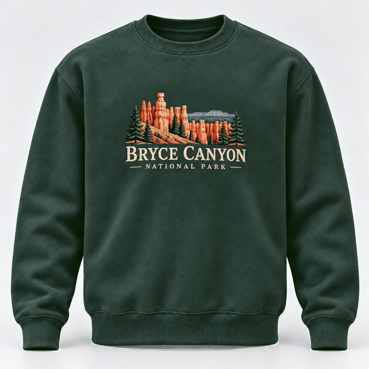 Bryce Canyon National Park Embroidered Sweatshirt - Forest