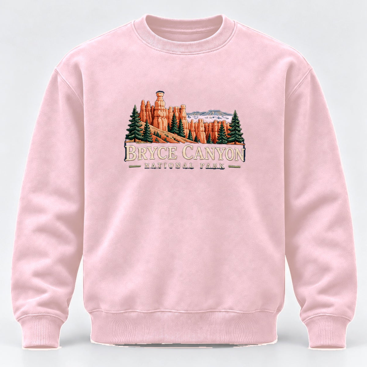 Bryce Canyon National Park Embroidered Sweatshirt - Light Pink