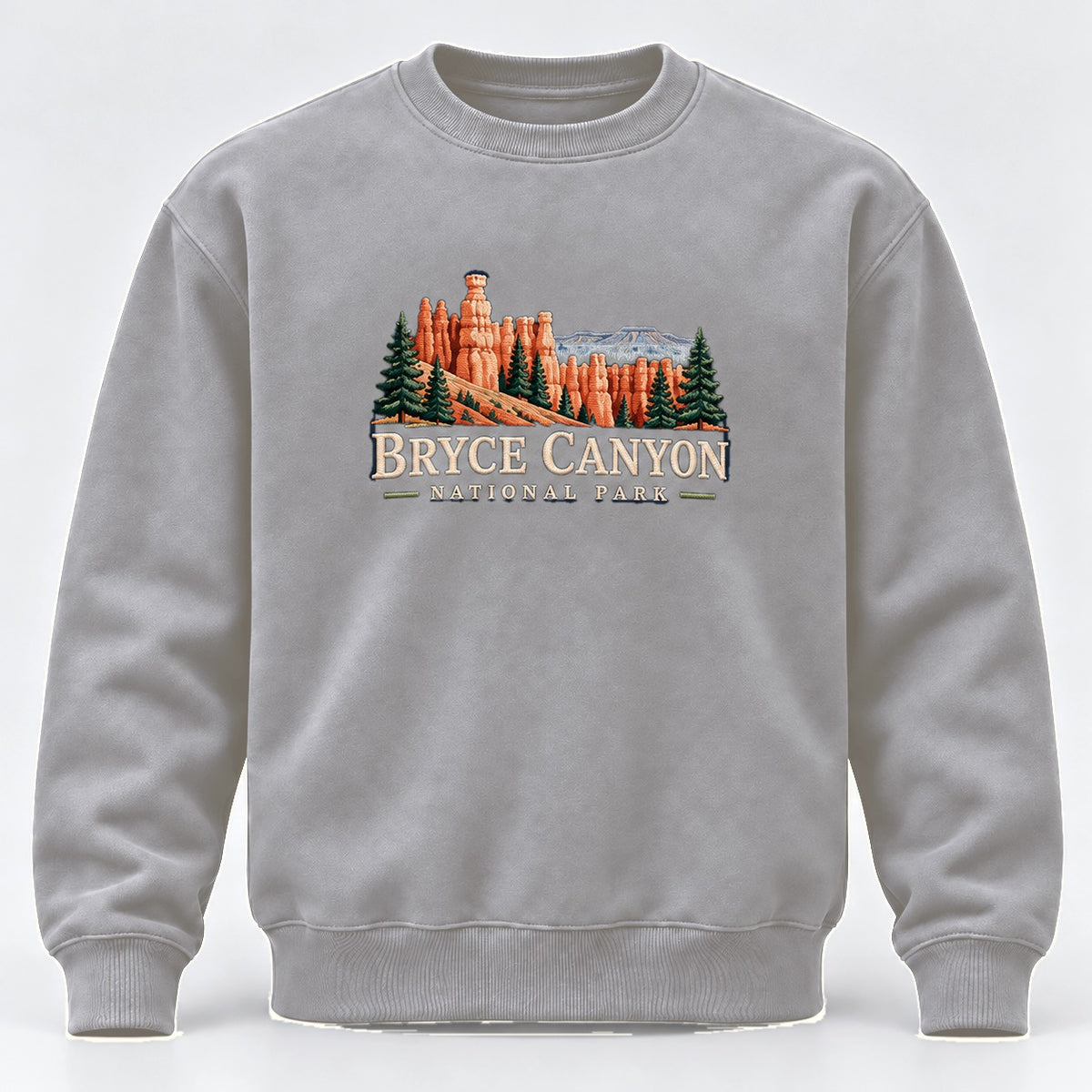 Bryce Canyon National Park Embroidered Sweatshirt - Sport Grey