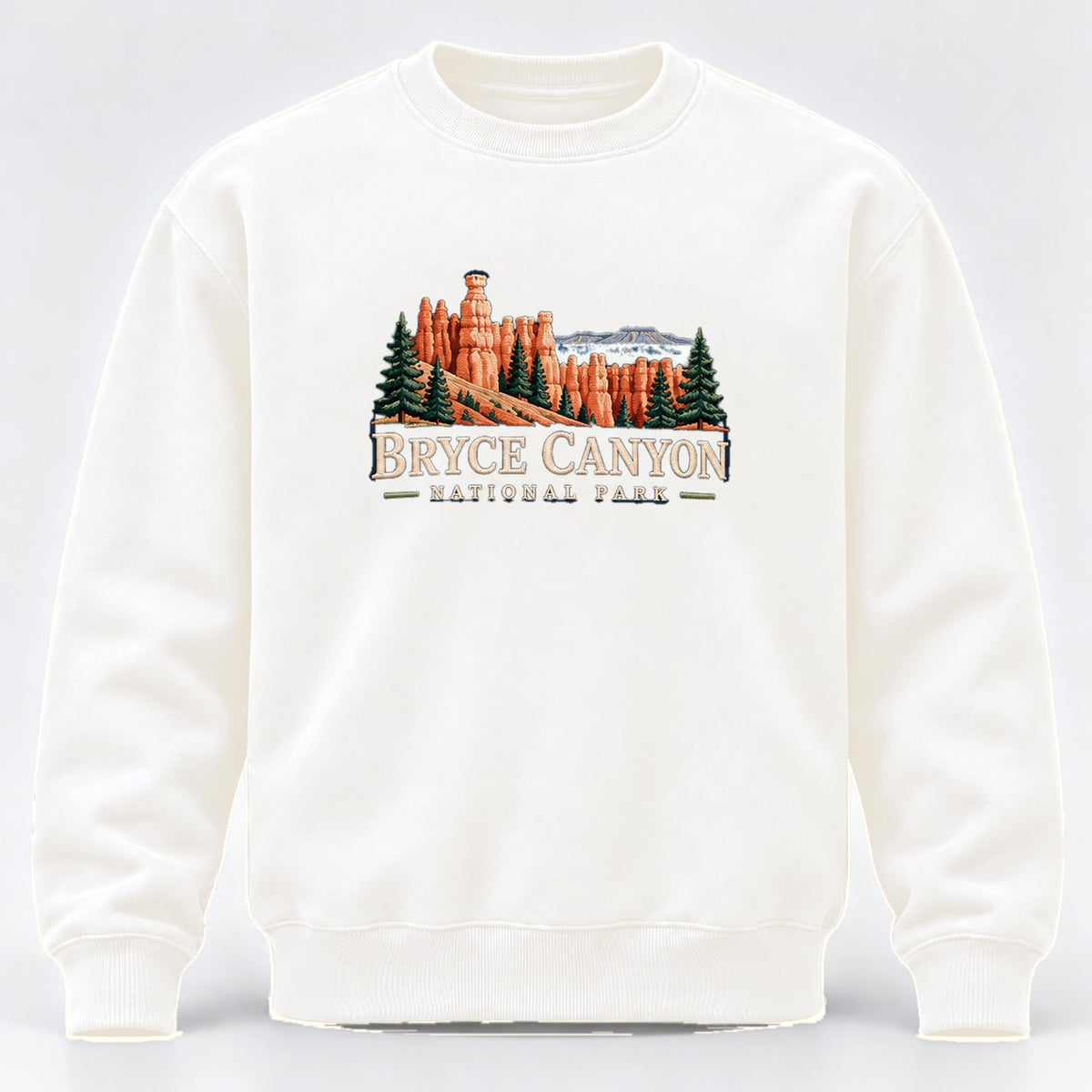 Bryce Canyon National Park Embroidered Sweatshirt - White