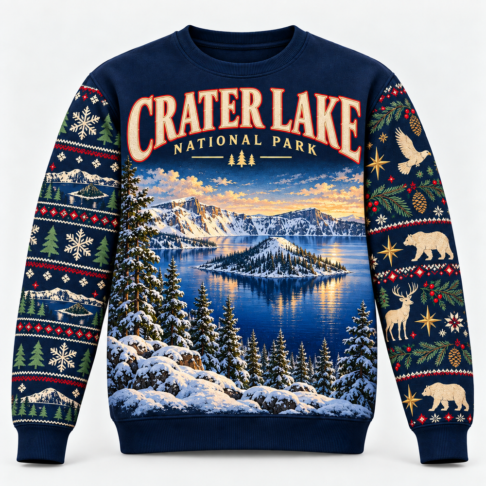 Crater Lake National Park Christmas Sweatshirt