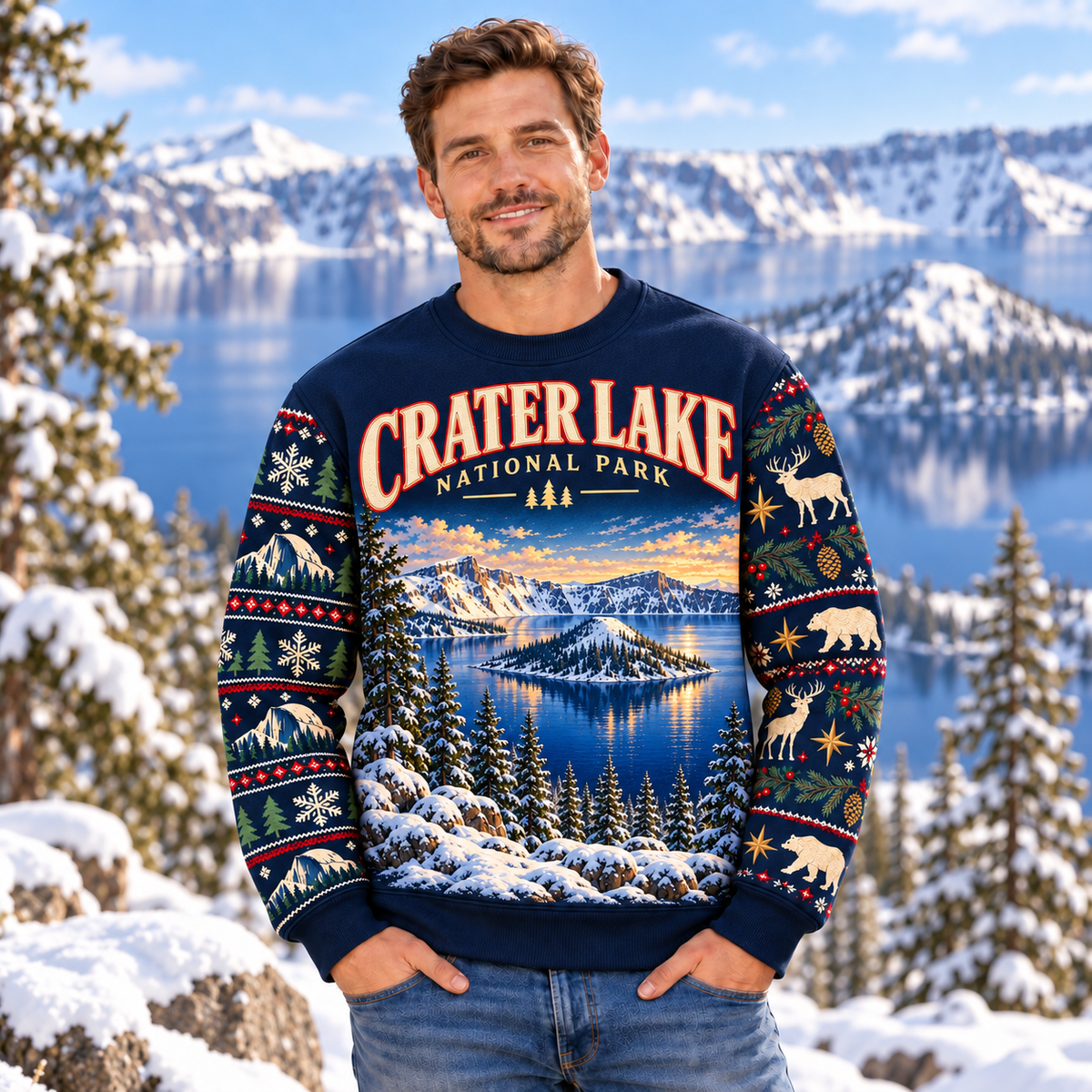 Crater Lake National Park Christmas Sweatshirt - photo 2