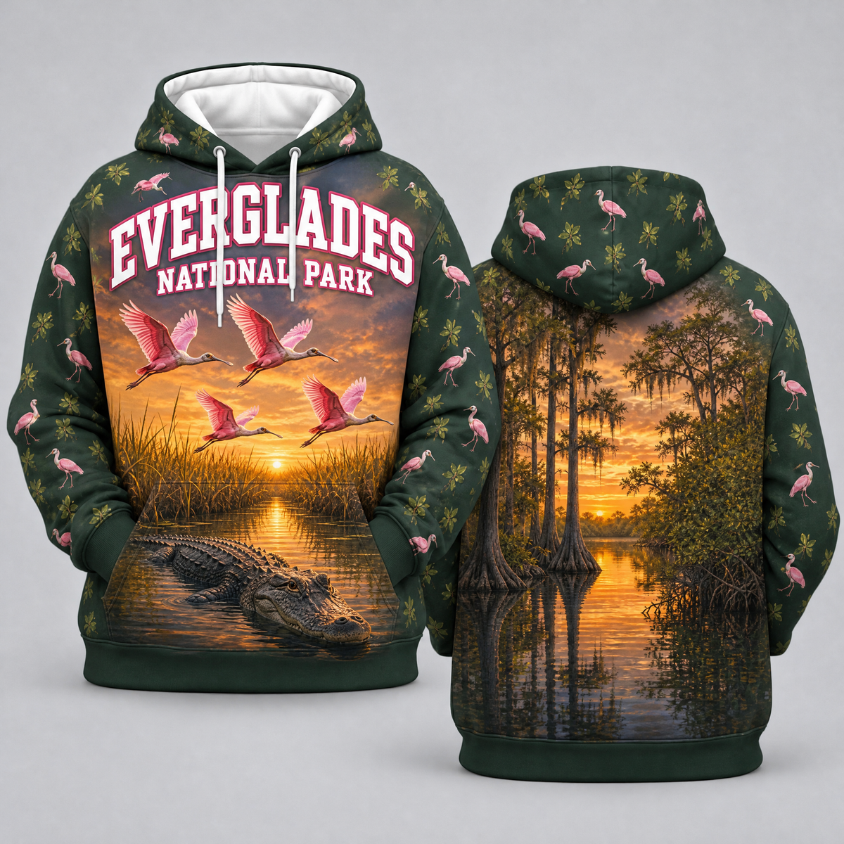 Everglades National Park Spoonbill & Gator Hoodie