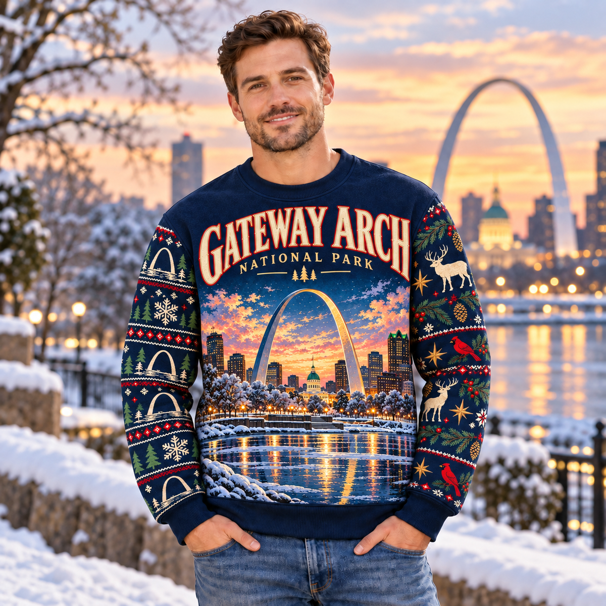 Gateway Arch National Park Christmas Sweatshirt - photo 2