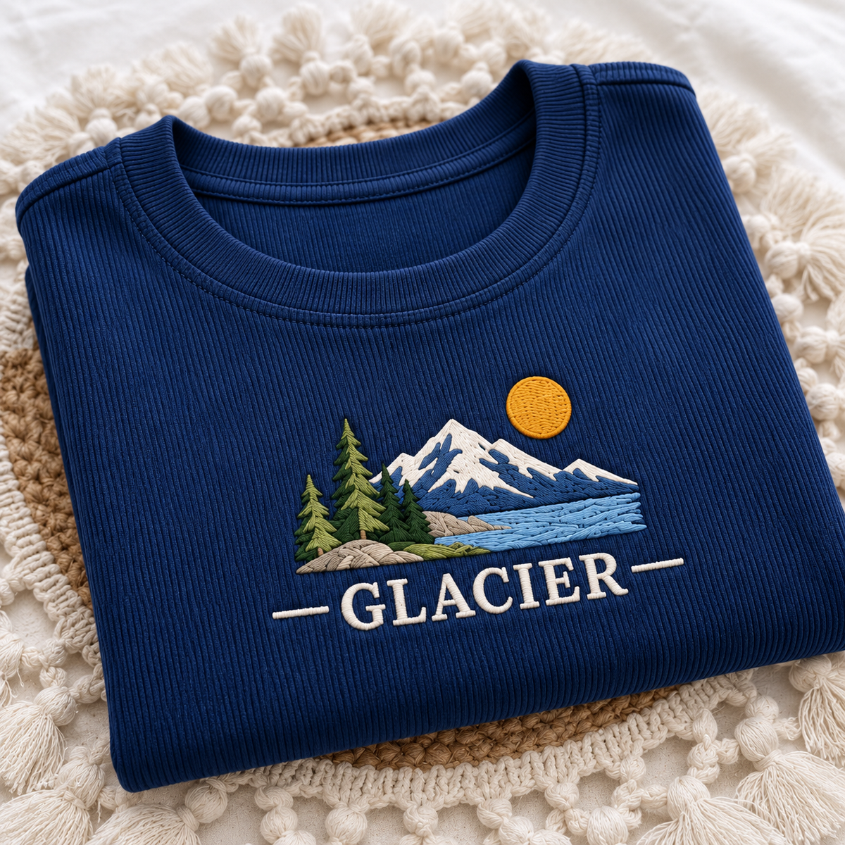 Glacier National Park Cropped Baby Tee - Navy - photo 1