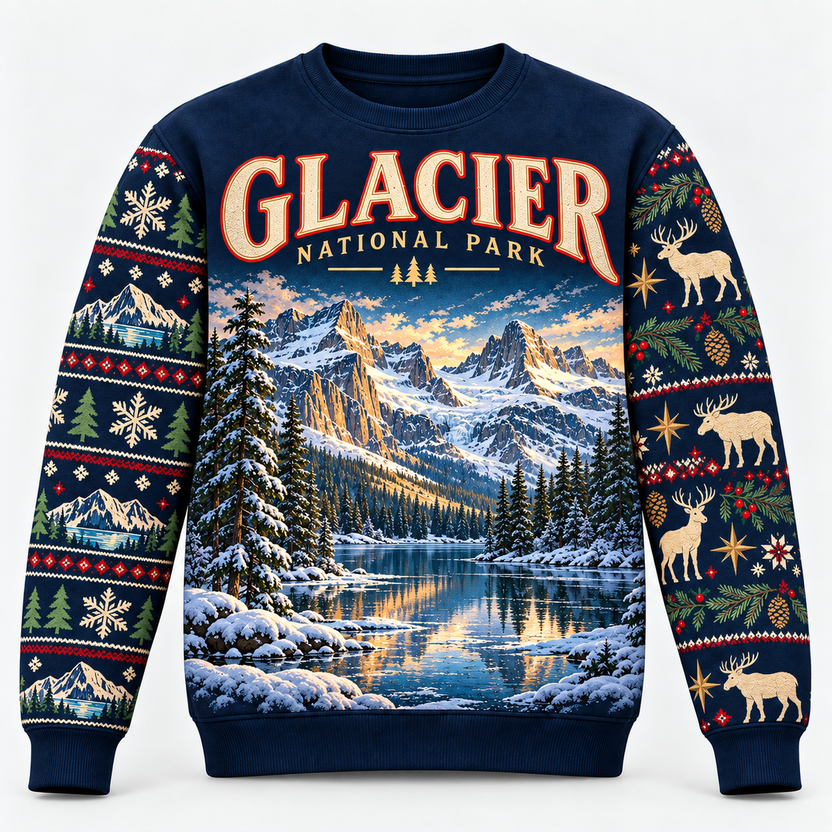 Glacier National Park Christmas Sweatshirt - photo 1