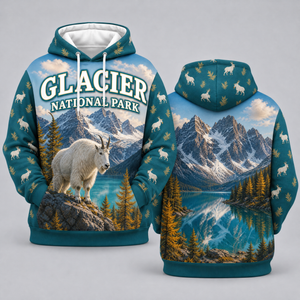 Glacier National Park Golden Larch Mountain Goat Hoodie