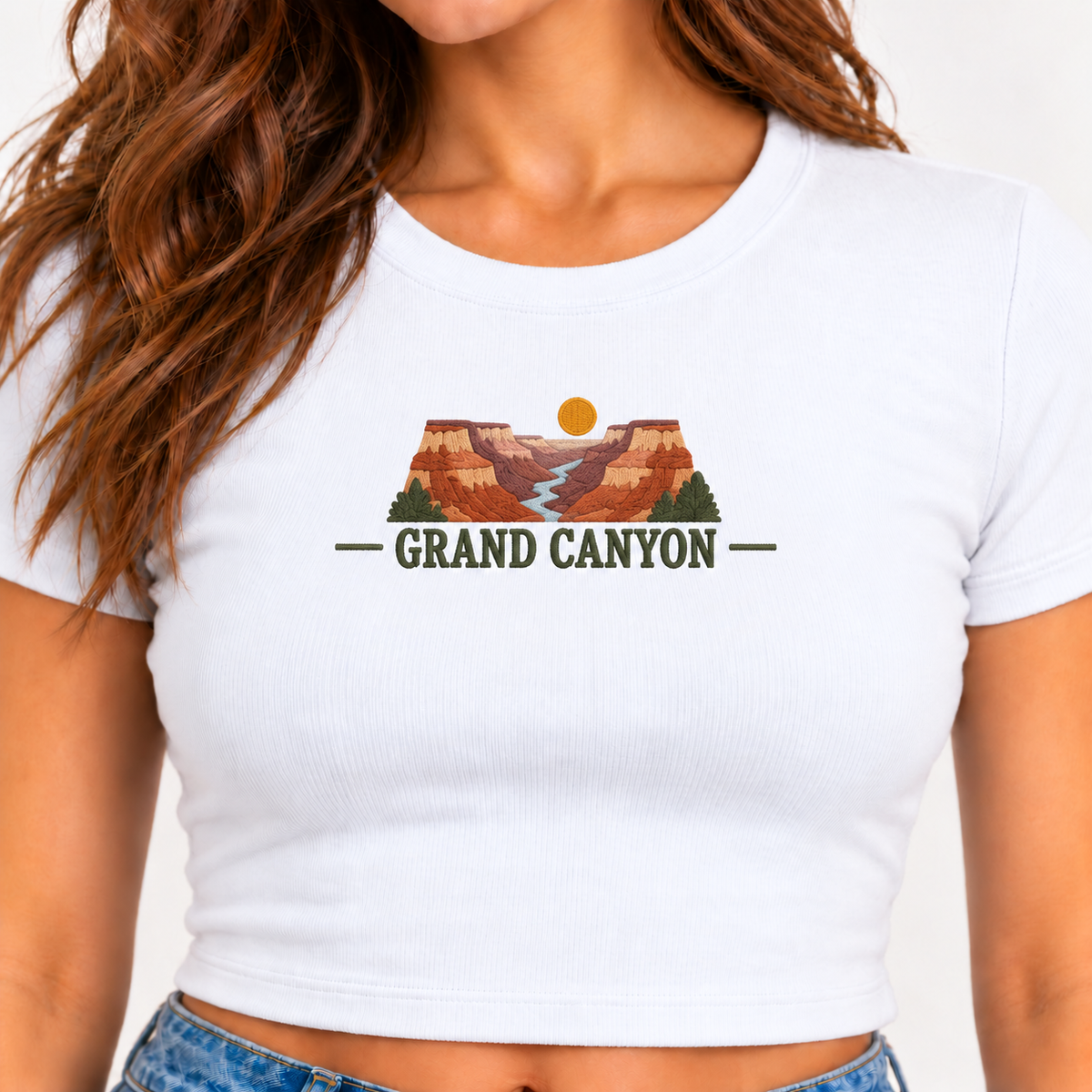 Grand Canyon National Park Cropped Baby Tee - White - photo 2