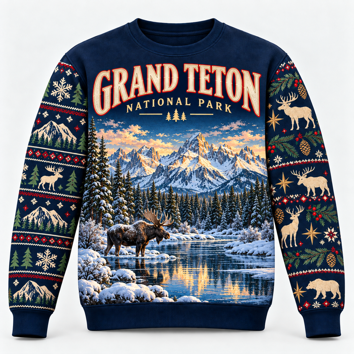 Grand Teton National Park Christmas Sweatshirt - photo 1