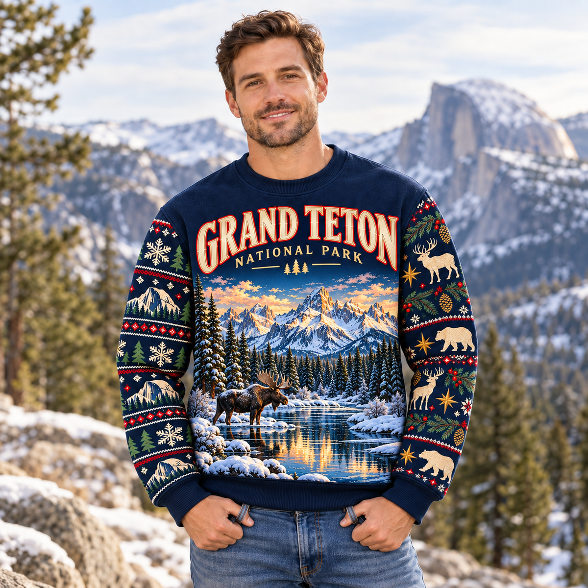 Grand Teton National Park Christmas Sweatshirt - photo 2