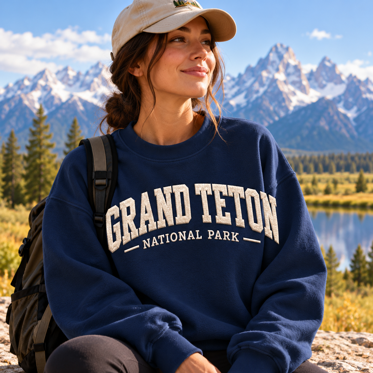 Grand Teton National Park Embroidered Mock Neck Sweatshirt - photo 2