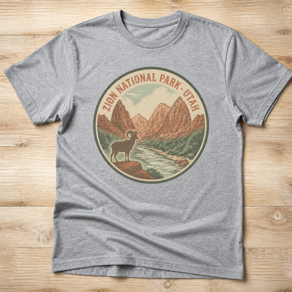 Zion National Park T-Shirt flat lay