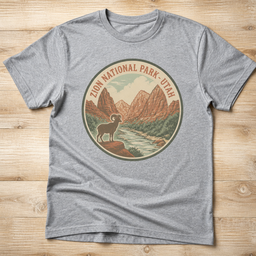 Zion National Park T-Shirt flat lay