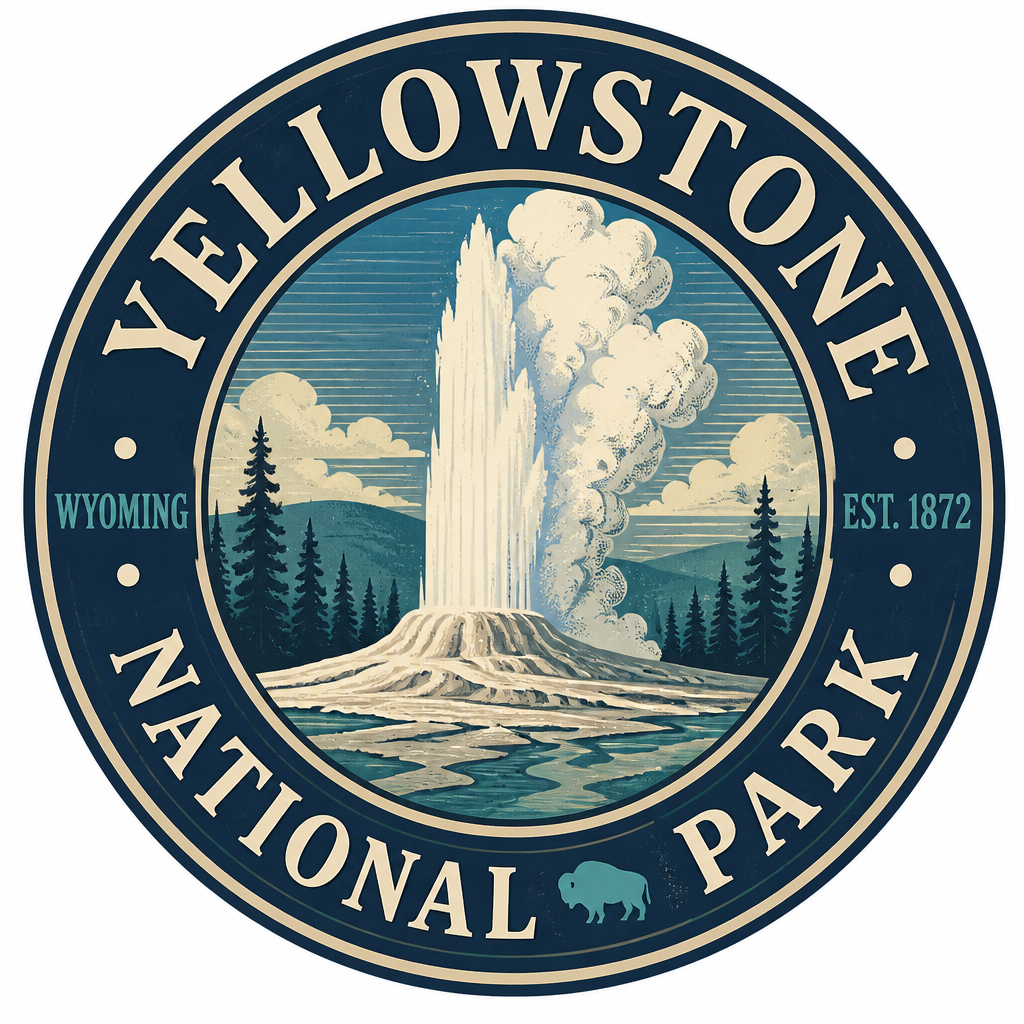 Yellowstone National Park badge design close-up
