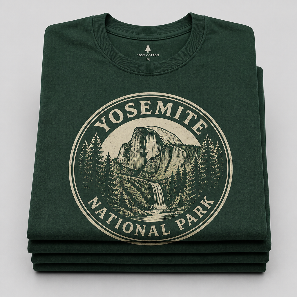 Yosemite National Park T-Shirt folded stack