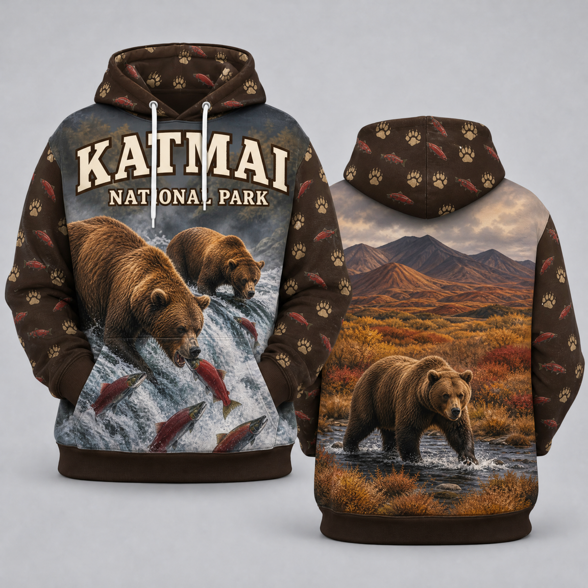 Katmai National Park Brown Bears Hoodie