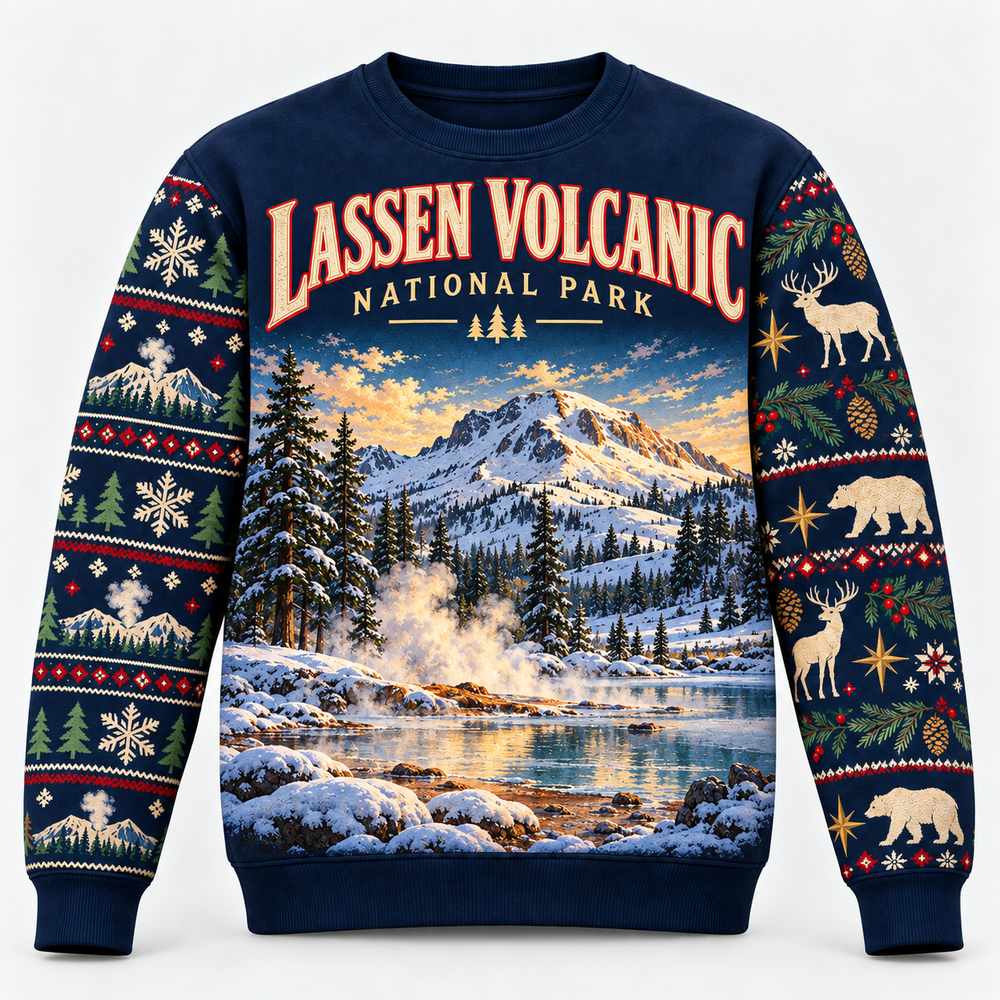 Lassen Volcanic National Park Christmas Sweatshirt