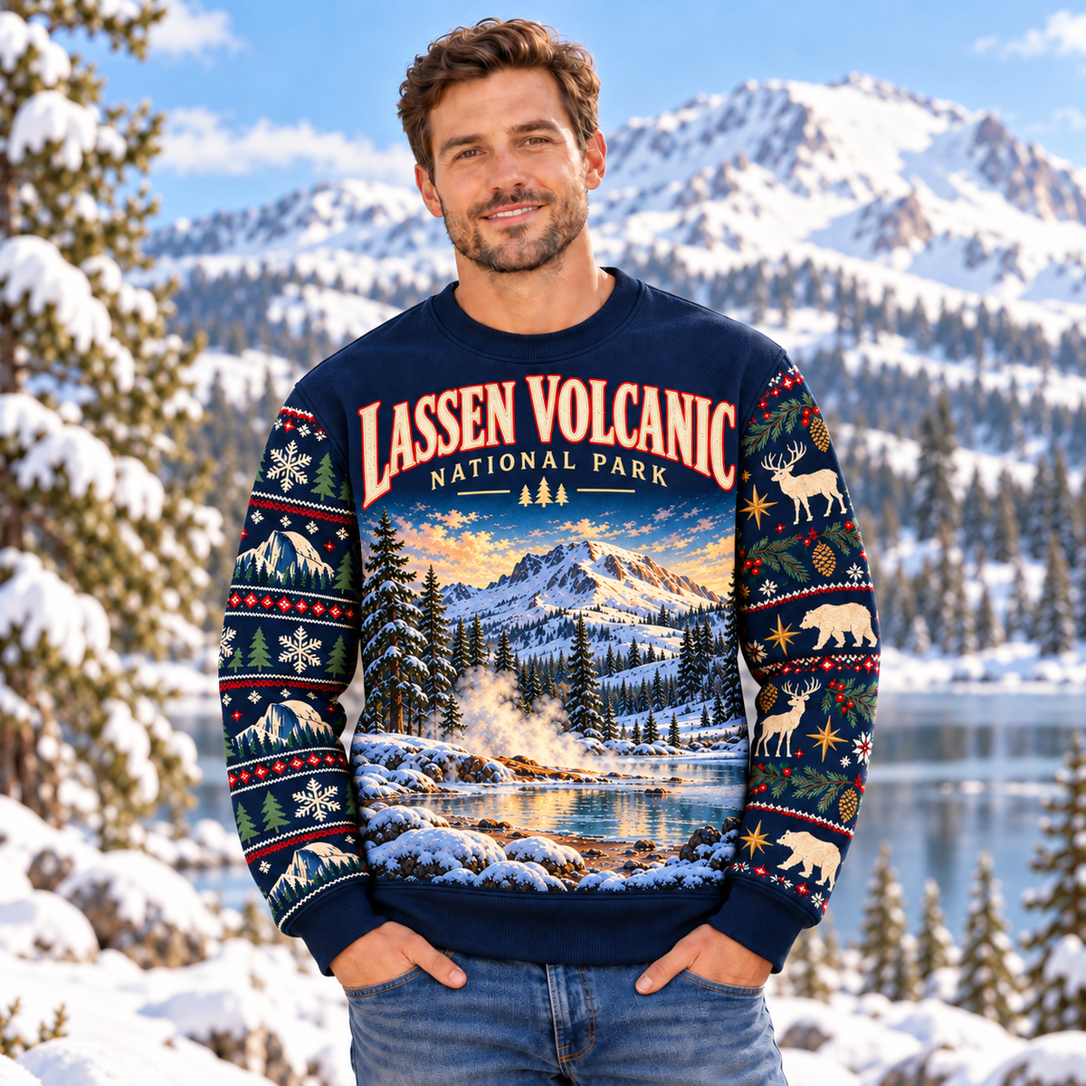 Lassen Volcanic National Park Christmas Sweatshirt - photo 2