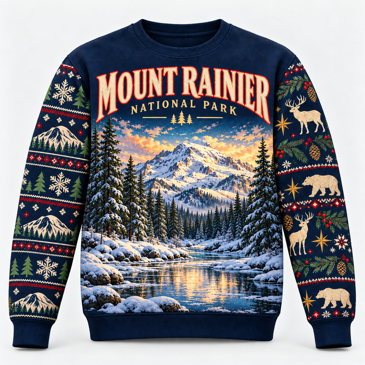 Mount Rainier National Park Christmas Sweatshirt - photo 1