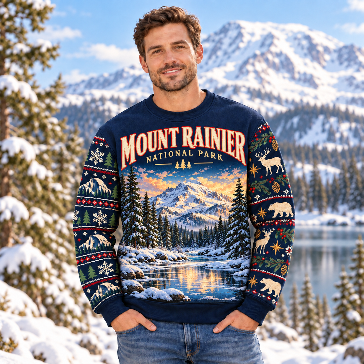 Mount Rainier National Park Christmas Sweatshirt - photo 2