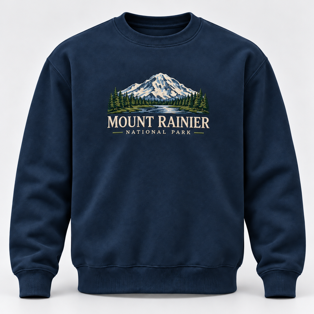 Mount Rainier National Park Embroidered Sweatshirt