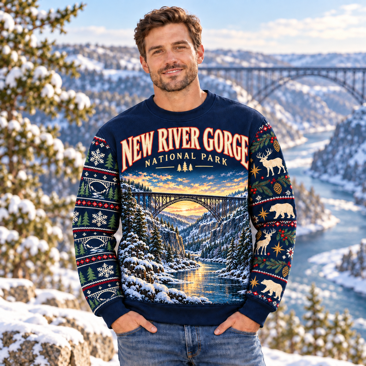 New River Gorge National Park Christmas Sweatshirt - photo 2