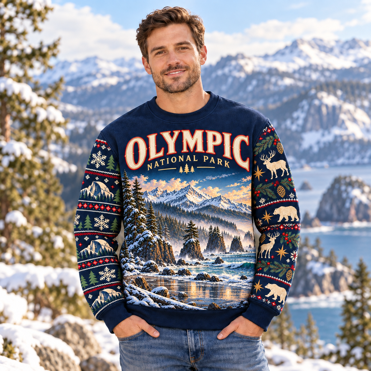Olympic National Park Christmas Sweatshirt - photo 2