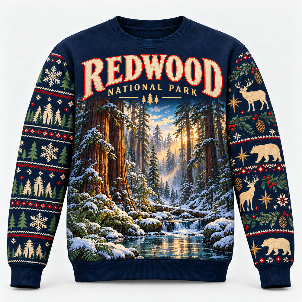 Redwood National Park Christmas Sweatshirt