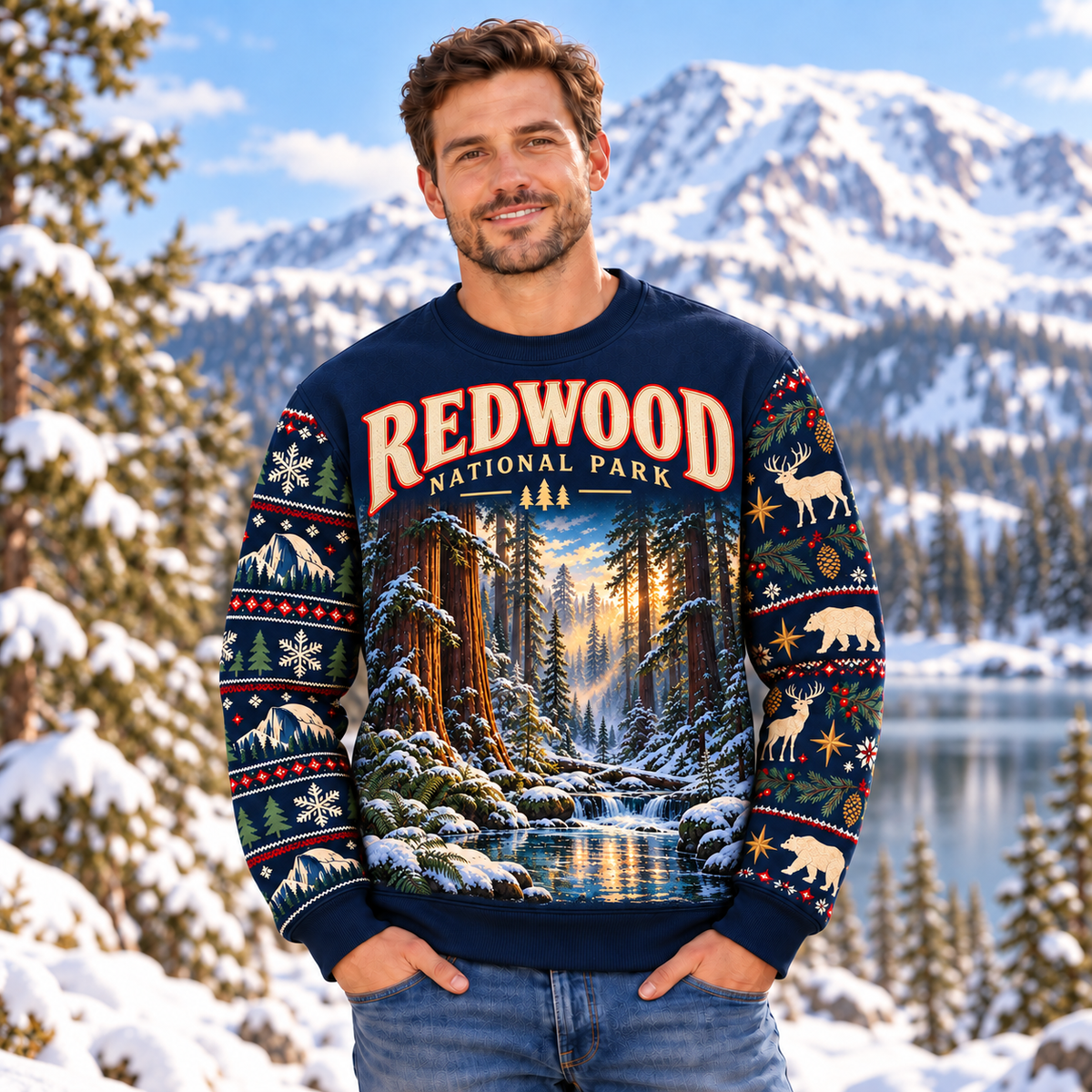 Redwood National Park Christmas Sweatshirt - photo 2