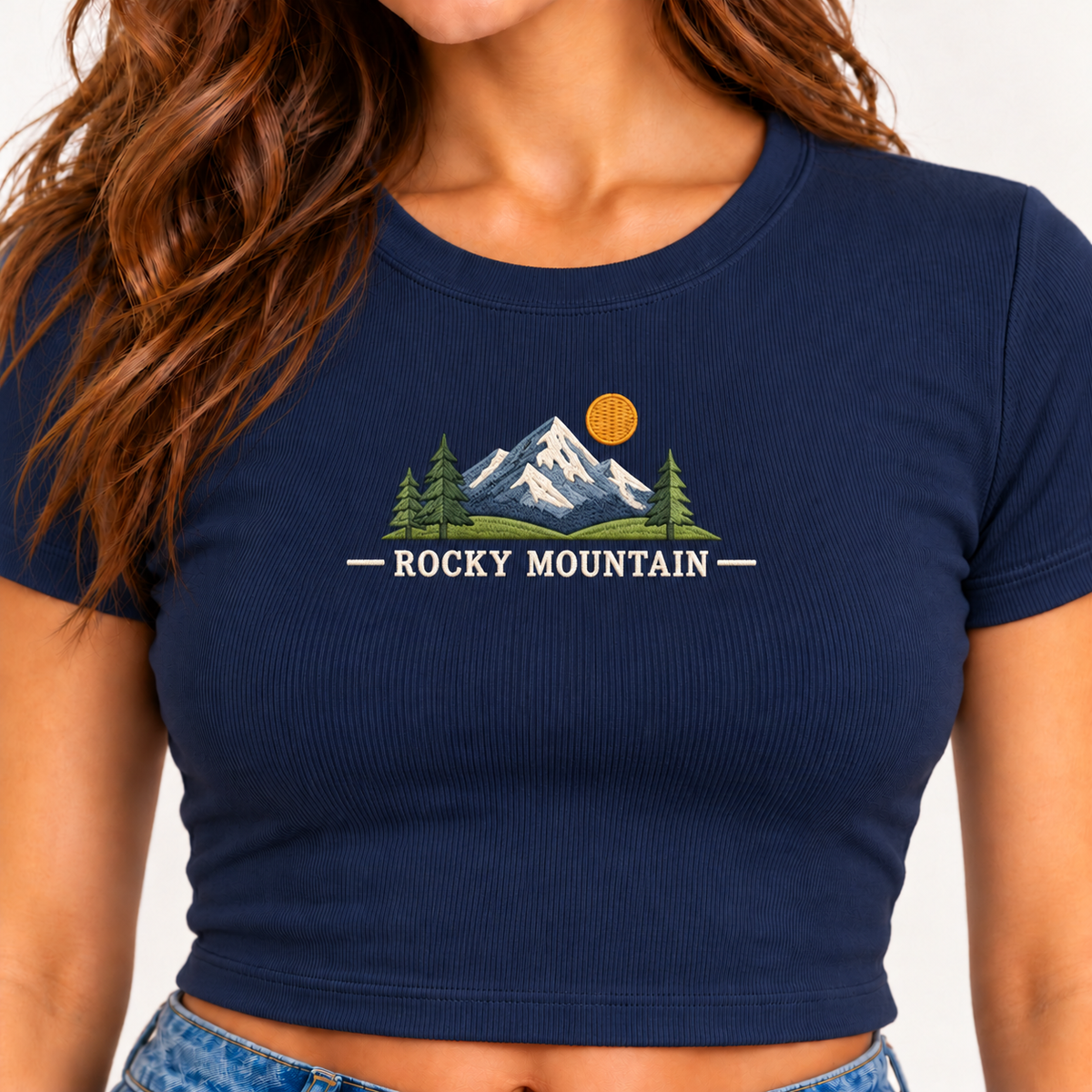 Rocky Mountain National Park Cropped Baby Tee - Navy - photo 2