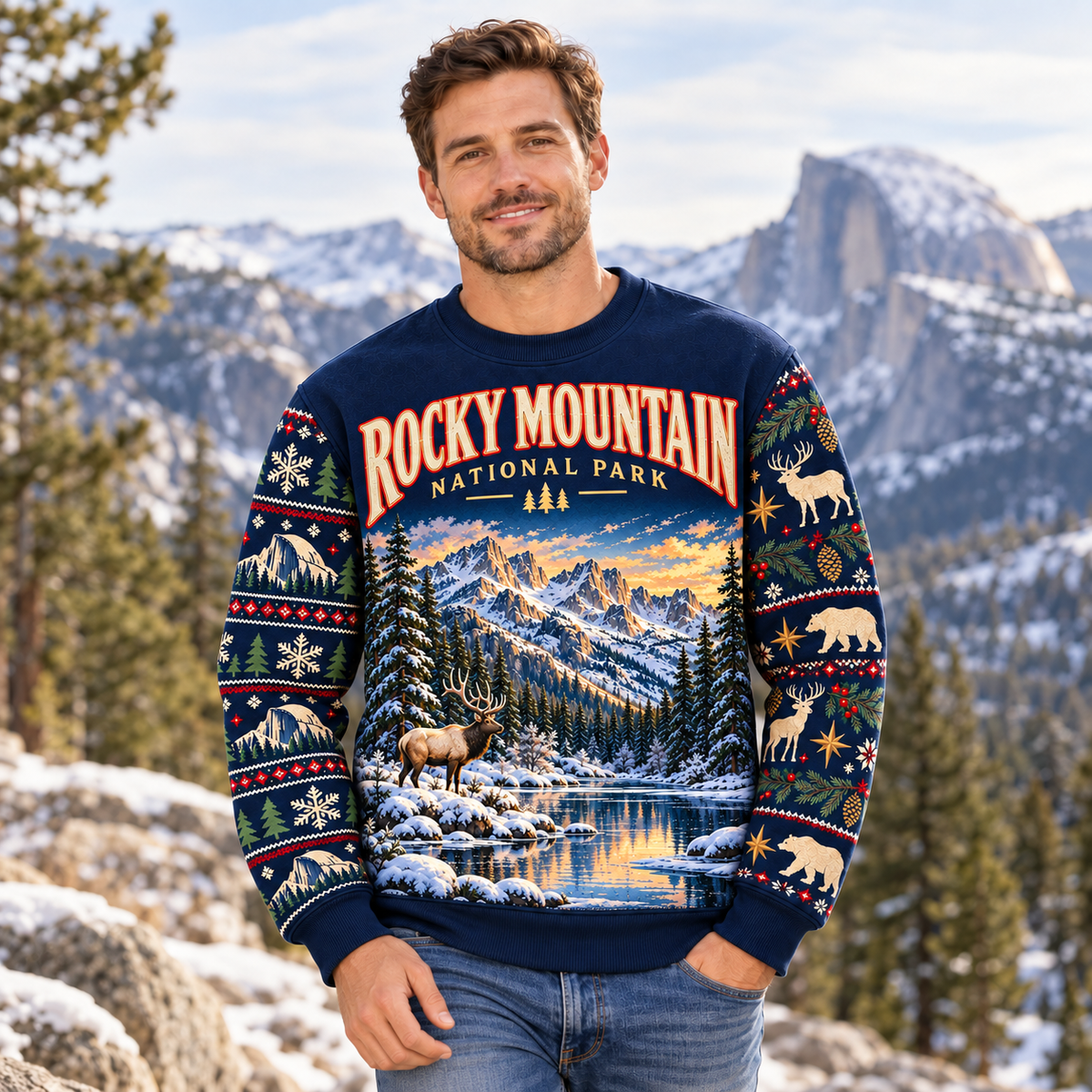 Rocky Mountain National Park Christmas Sweatshirt - photo 2