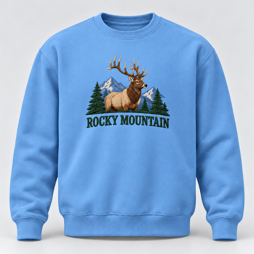 Rocky Mountain National Park Embroidered Elk Sweatshirt
