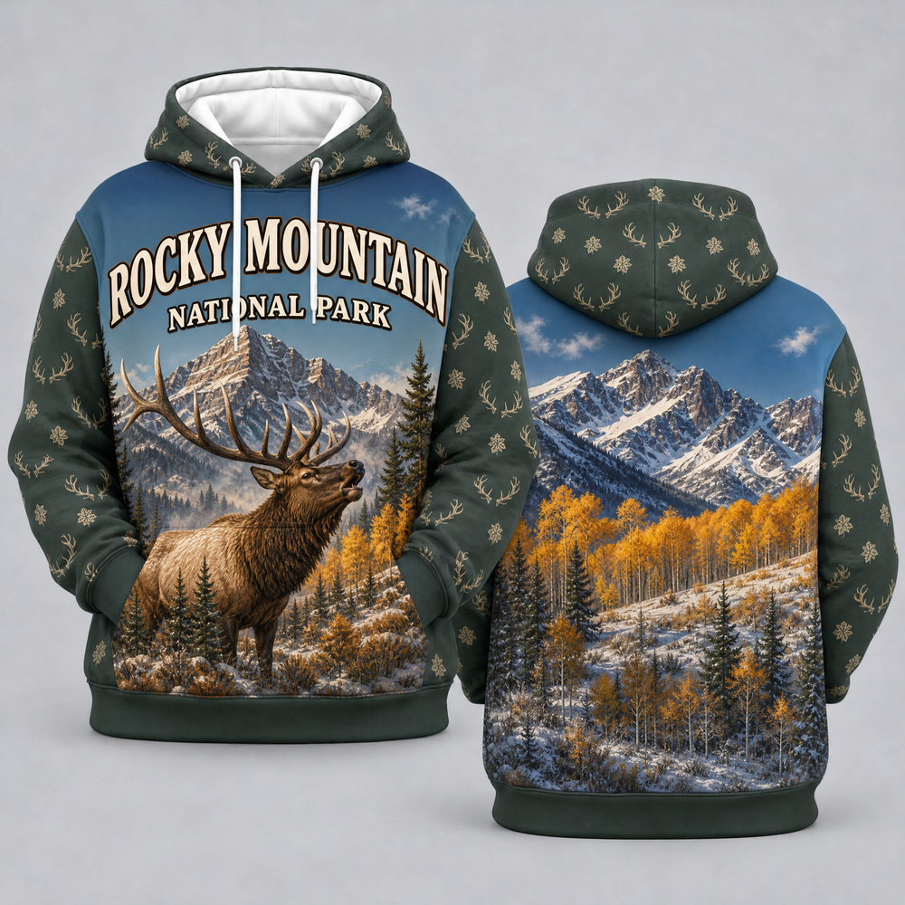 Rocky Mountain National Park First Snow Elk Hoodie