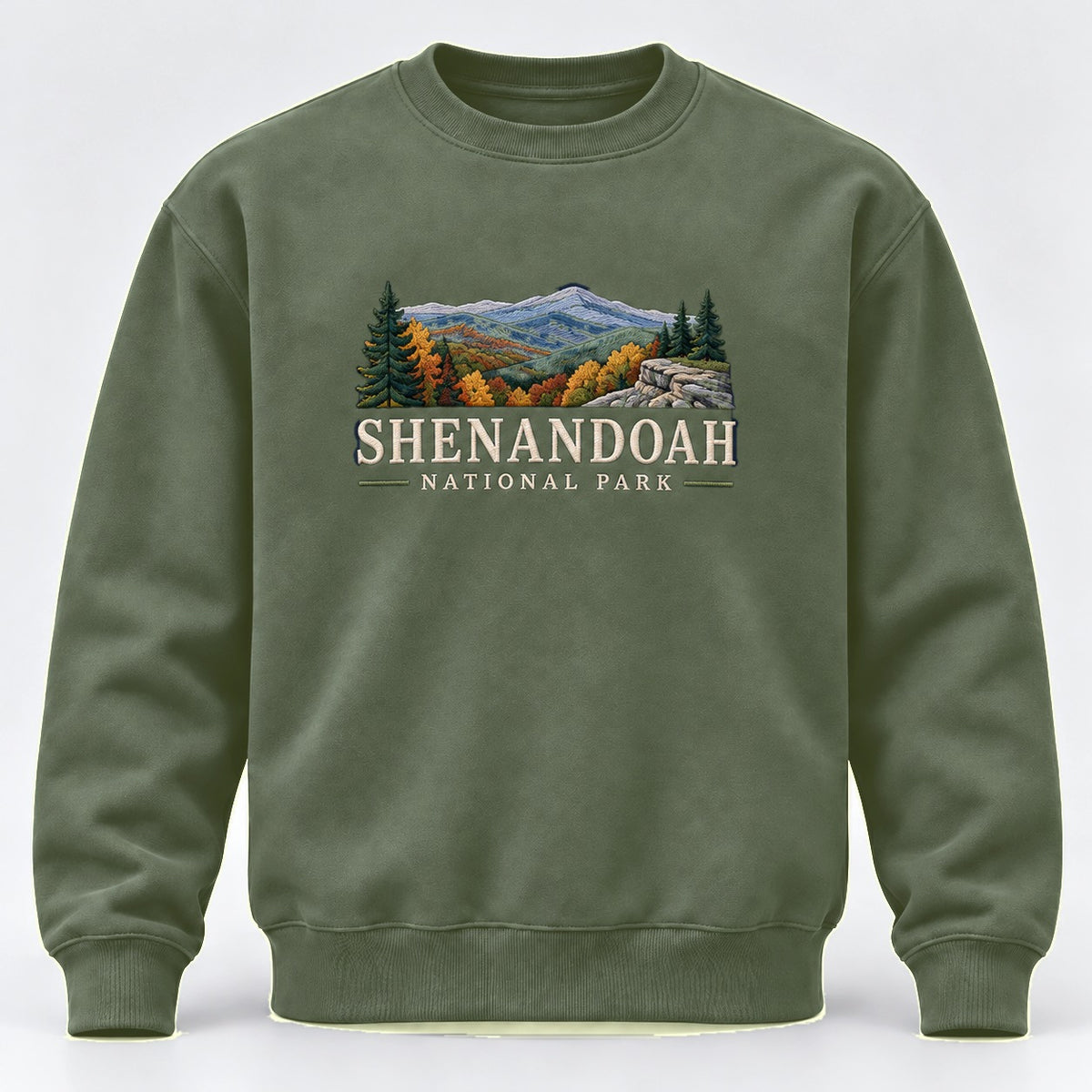 Shenandoah National Park Embroidered Sweatshirt - Military Green