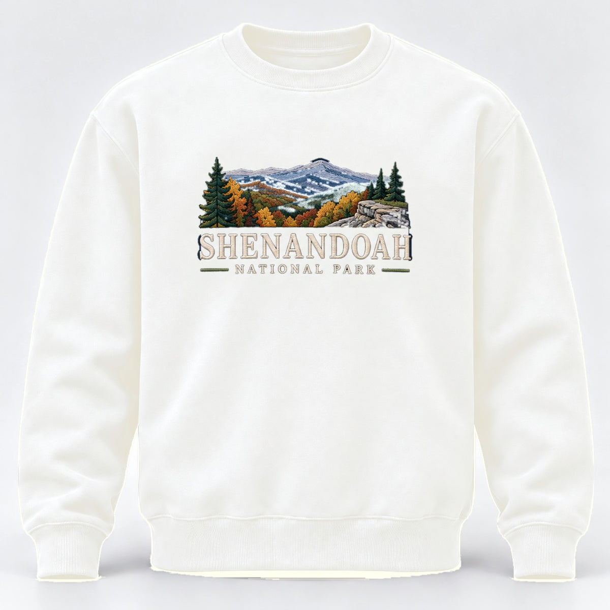 Shenandoah National Park Embroidered Sweatshirt - White
