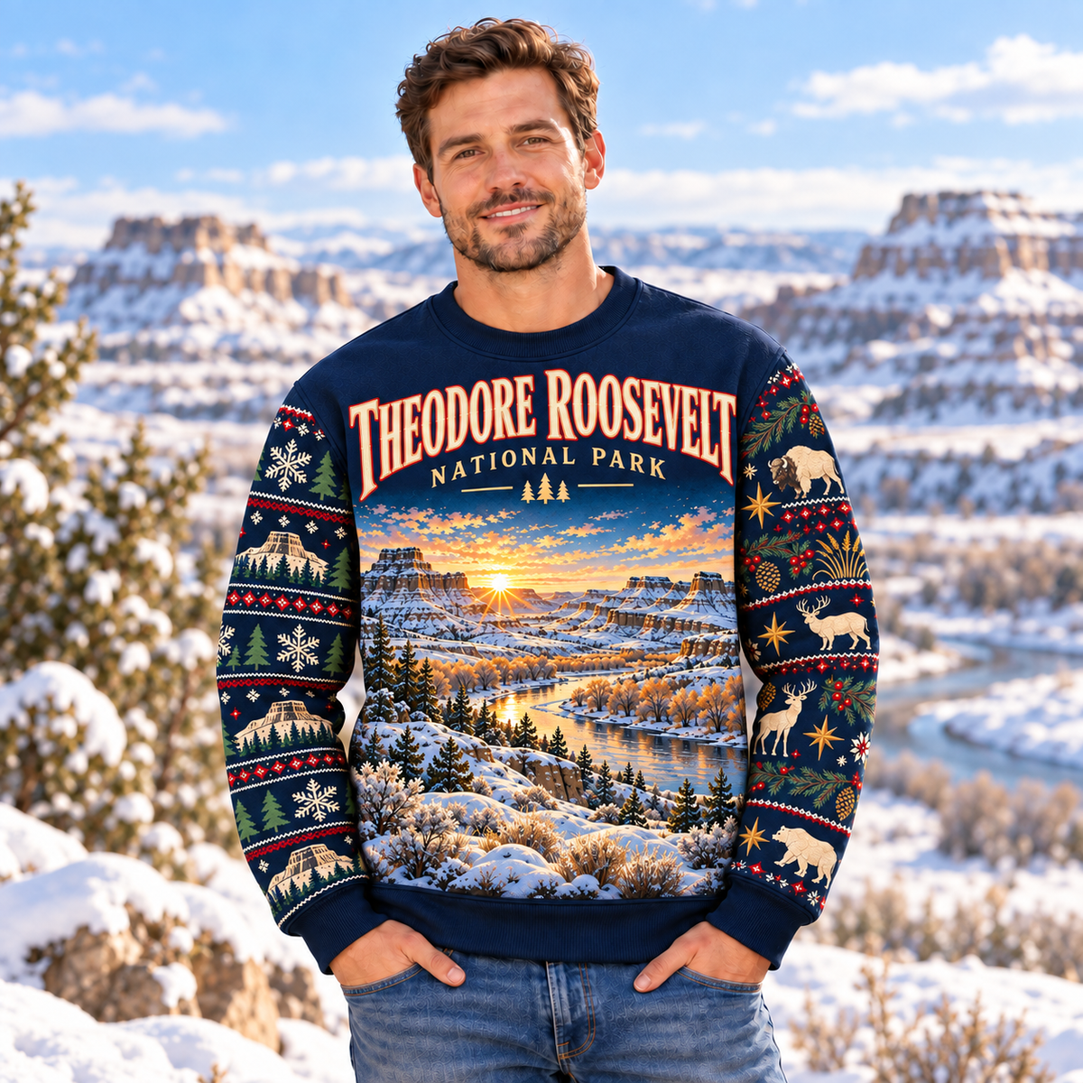 Theodore Roosevelt National Park Christmas Sweatshirt - photo 2