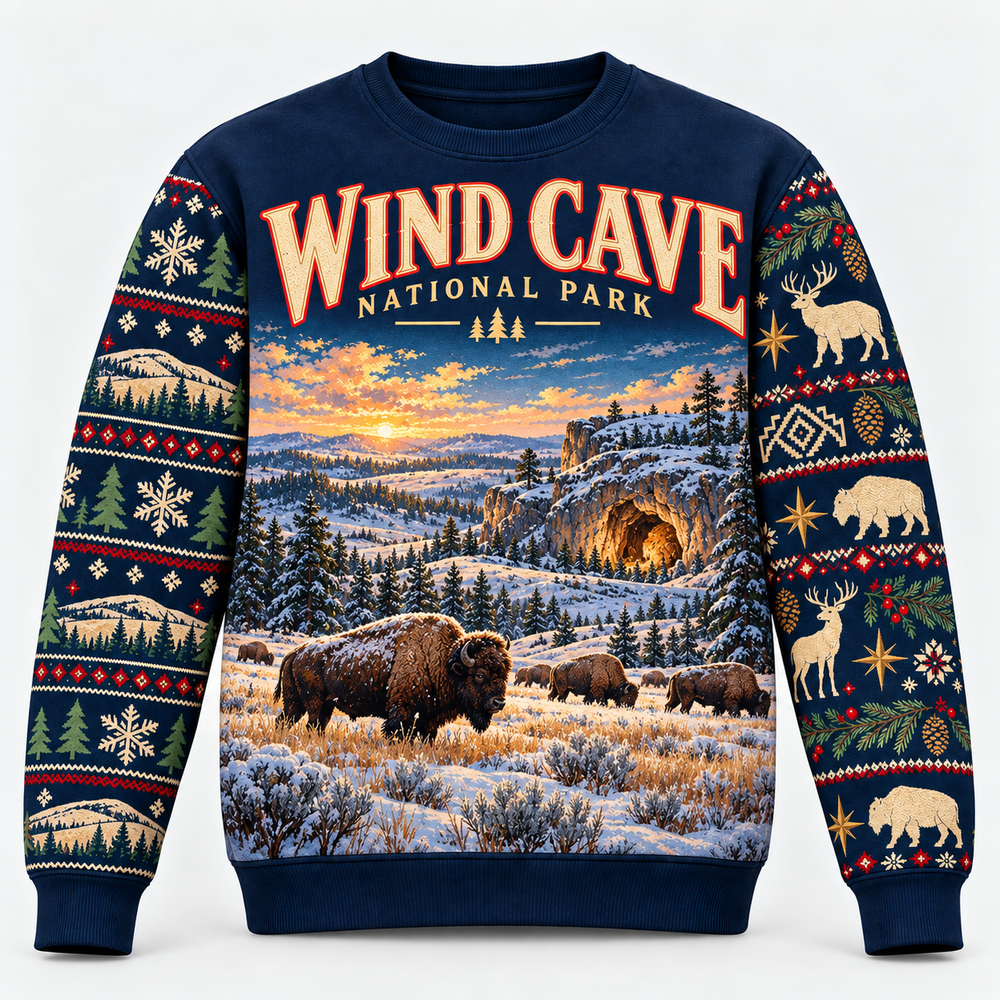 Wind Cave National Park Christmas Sweatshirt